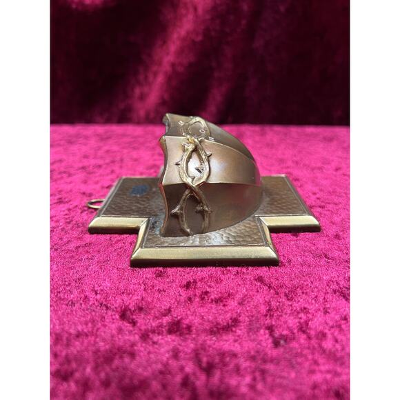 Vintage Religio Wall Decor Metal Holy Water Font Crown Of Thorns West Germany - Picture 7 of 13